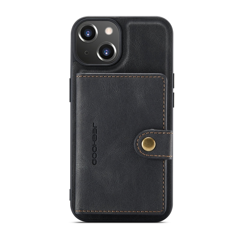 For iPhone 14 JEEHOOD Retro Magnetic Detachable Leather Phone Case (Black) - iPhone 14 Cases by JEEHOOD | Online Shopping South Africa | PMC Jewellery | Buy Now Pay Later Mobicred