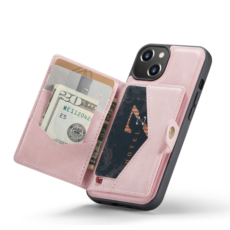 For iPhone 14 JEEHOOD Retro Magnetic Detachable Leather Phone Case (Pink) - iPhone 14 Cases by JEEHOOD | Online Shopping South Africa | PMC Jewellery | Buy Now Pay Later Mobicred