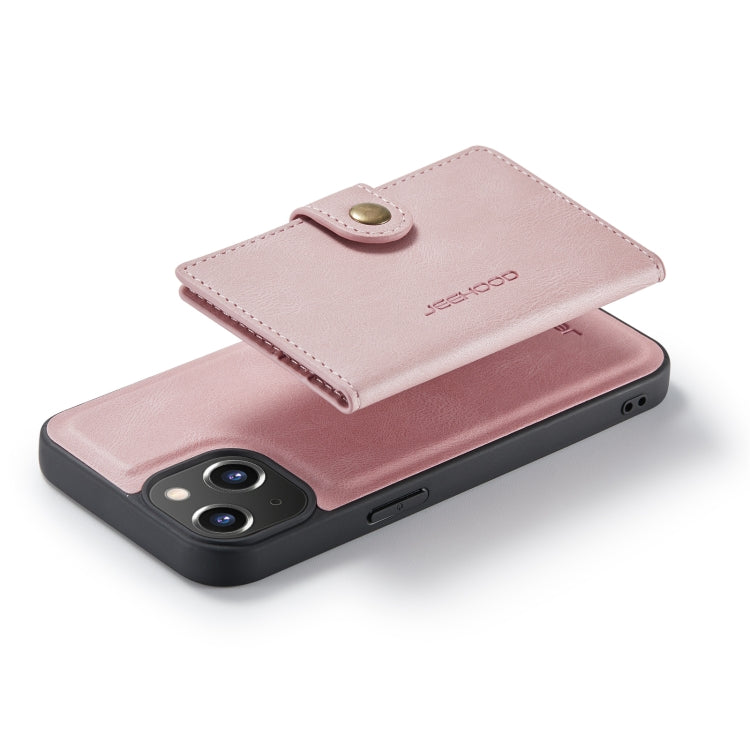 For iPhone 14 JEEHOOD Retro Magnetic Detachable Leather Phone Case (Pink) - iPhone 14 Cases by JEEHOOD | Online Shopping South Africa | PMC Jewellery | Buy Now Pay Later Mobicred