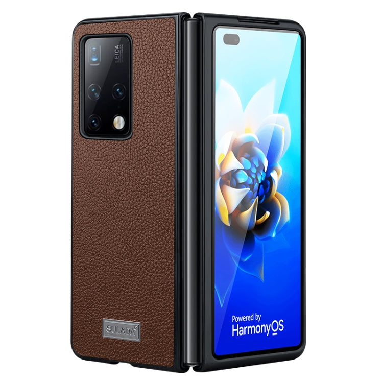 For Samsung Galaxy Z Fold4 SULADA Shockproof TPU + Handmade Leather Phone Case(Brown) - Galaxy Z Fold4 5G Cases by SULADA | Online Shopping South Africa | PMC Jewellery