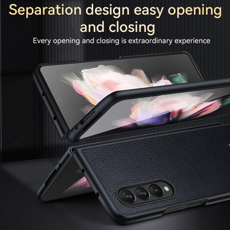 For Samsung Galaxy Z Fold4 SULADA Shockproof TPU + Handmade Leather Phone Case(Blue) - Galaxy Z Fold4 5G Cases by SULADA | Online Shopping South Africa | PMC TechLife | Buy Now Pay Later Mobicred