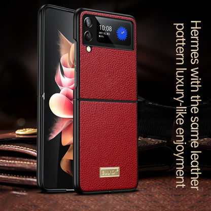 For Samsung Galaxy Z Flip4 SULADA Shockproof TPU + Handmade Leather Phone Case(Red) - Galaxy Z Flip4 5G Cases by SULADA | Online Shopping South Africa | PMC Jewellery