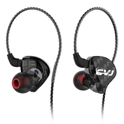 CVJ-CSA Dual Magnetic Coil Iron Hybrid Drive HIFI In-ear Wired Earphone, Style:Without Mic(Black) - In Ear Wired Earphone by CVJ | Online Shopping South Africa | PMC Jewellery