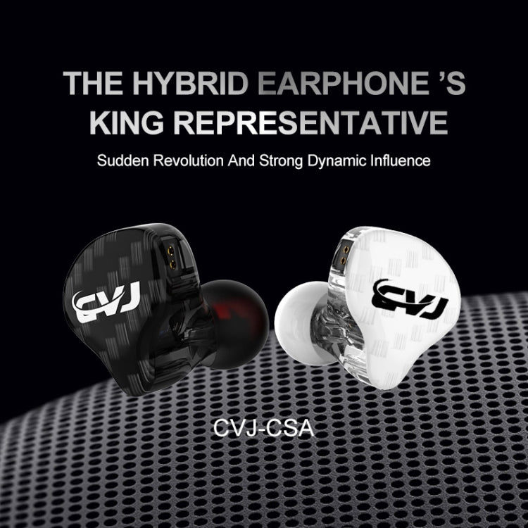CVJ-CSA Dual Magnetic Coil Iron Hybrid Drive HIFI In-ear Wired Earphone, Style:Without Mic(Black) - In Ear Wired Earphone by CVJ | Online Shopping South Africa | PMC Jewellery