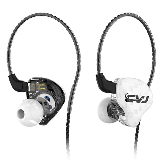 CVJ-CSA Dual Magnetic Coil Iron Hybrid Drive HIFI In-ear Wired Earphone, Style:Without Mic(White) - In Ear Wired Earphone by CVJ | Online Shopping South Africa | PMC Jewellery