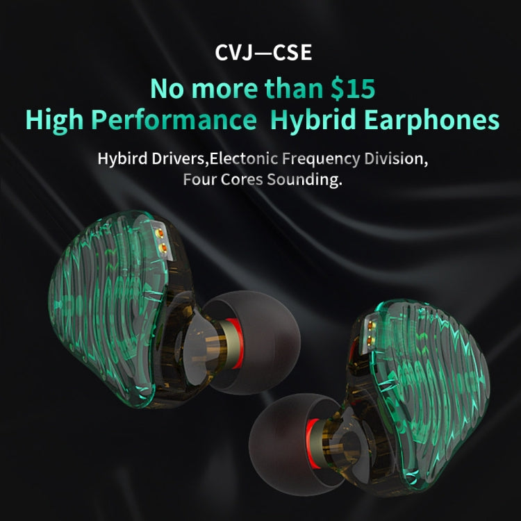 CVJ-CSE Ring Iron Hybrid Music Running Sports In-Ear Wired Headphone, Style:With Mic(Green) - In Ear Wired Earphone by CVJ | Online Shopping South Africa | PMC Jewellery