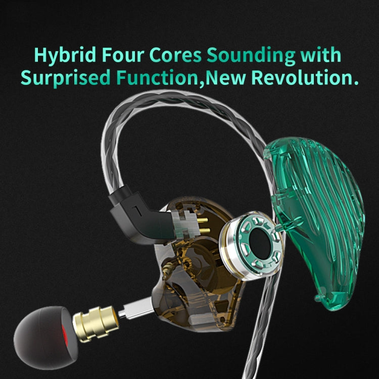 CVJ-CSE Ring Iron Hybrid Music Running Sports In-Ear Wired Headphone, Style:With Mic(Green) - In Ear Wired Earphone by CVJ | Online Shopping South Africa | PMC Jewellery