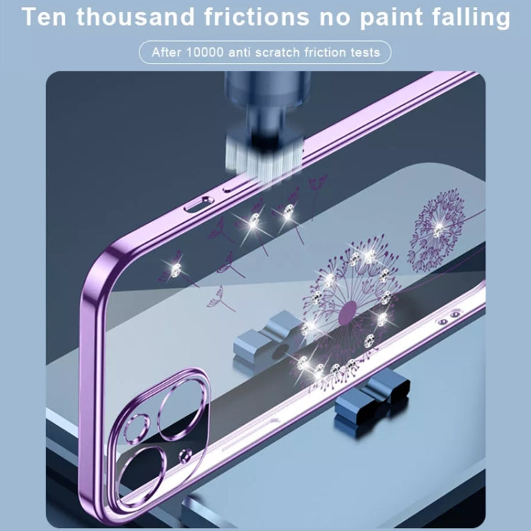 For iPhone 14 Electroplating Diamond Dandelion TPU Phone Case (Purple) - iPhone 14 Cases by PMC TechLife | Online Shopping South Africa | PMC TechLife