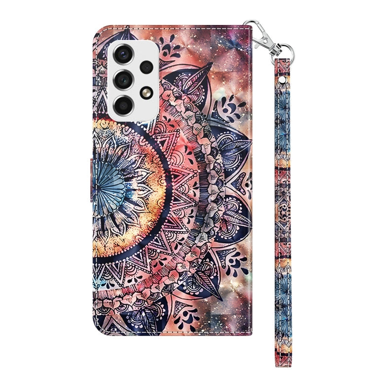 For Samsung Galaxy A52 5G / A52s 3D Painted Leather Phone Case(Colorful Mandala) - Galaxy Phone Cases by PMC Jewellery | Online Shopping South Africa | PMC Jewellery