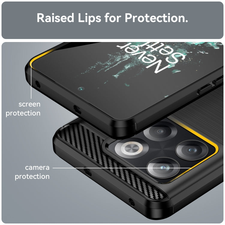 For OnePlus 10T Brushed Texture Carbon Fiber TPU Phone Case (Black) - free shipping - PMC TechLife - Order now!