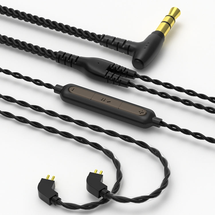 CVJ V2 1.25m Oxygen-free Copper Original 3.5mm Elbow Earphone Cable, Style:0.75mm with Mic(Black) - Cable & Splitter by CVJ | Online Shopping South Africa | PMC TechLife | Buy Now Pay Later Mobicred