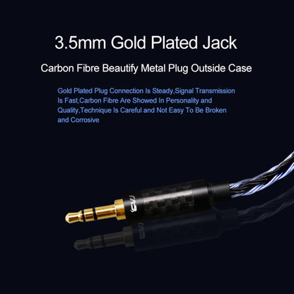 CVJ V3 1.2m 16 Cores Silver-plated 3.5mm Earphone Cable, Style:0.78mm(Black-Blue) - Cable & Splitter by CVJ | Online Shopping South Africa | PMC Jewellery | Buy Now Pay Later Mobicred