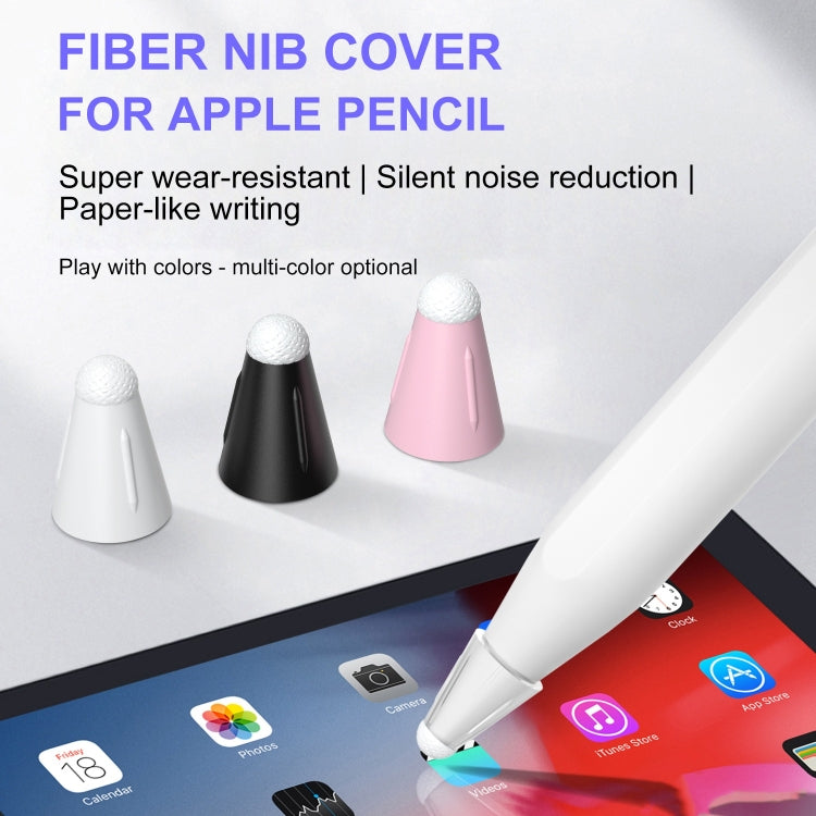 8 PCS / Set Fiber Texture Nib Protector For Apple Pencil(White) - Pencil Accessories by PMC TechLife | Online Shopping South Africa | PMC TechLife
