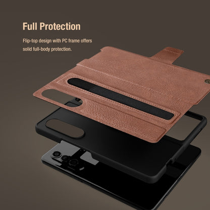 For Samsung Galaxy Z Fold4 5G NILLKIN Ogg Leather Phone Case(Brown) - Galaxy Z Fold4 5G Cases by NILLKIN | Online Shopping South Africa | PMC Jewellery