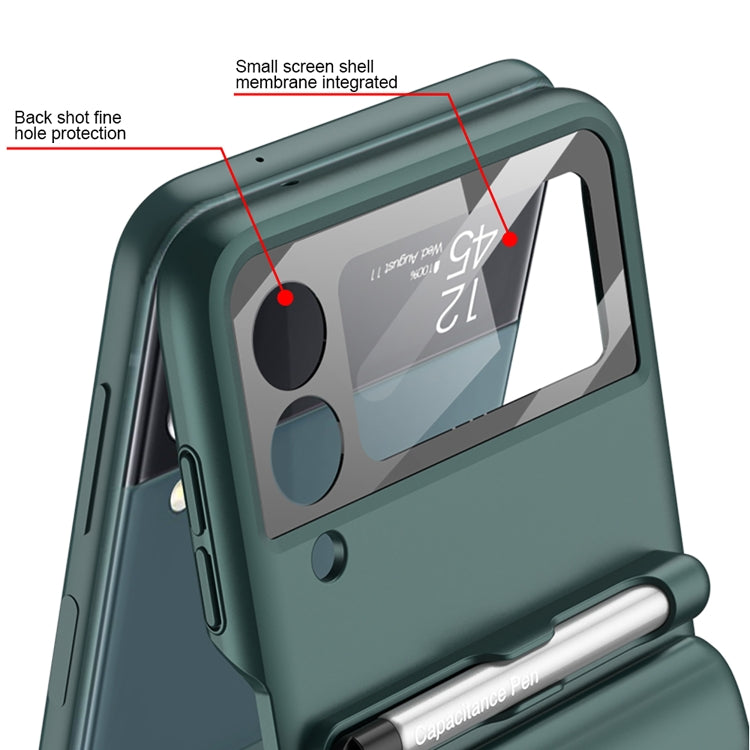 For Samsung Galaxy Z Flip4 GKK Magnetic Full Coverage Phone Flip Case with Pen(Forest Green) - Galaxy Z Flip4 5G Cases by GKK | Online Shopping South Africa | PMC Jewellery