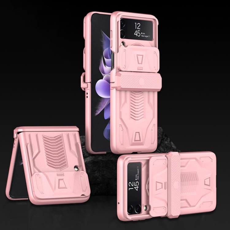 For Samsung Galaxy Z Flip4 GKK Sliding Camshield Magnetic Armor Flip Phone Case(Sweet Pink) - Galaxy Z Flip4 5G Cases by GKK | Online Shopping South Africa | PMC Jewellery