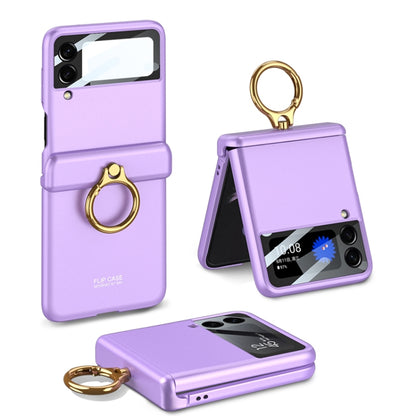 For Samsung Galaxy Z Flip4 GKK Magnetic Hinged Flip Case with Ring Holder(Purple) - Galaxy Z Flip4 5G Cases by GKK | Online Shopping South Africa | PMC Jewellery