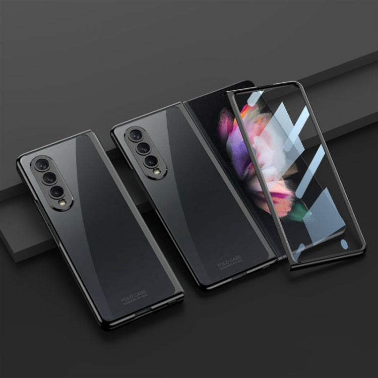 For Samsung Galaxy Z Fold4 GKK Integrated Electroplating + Glass Full Coverage Phone Case(Black) - Galaxy Z Fold4 5G Cases by GKK | Online Shopping South Africa | PMC TechLife | Buy Now Pay Later Mobicred