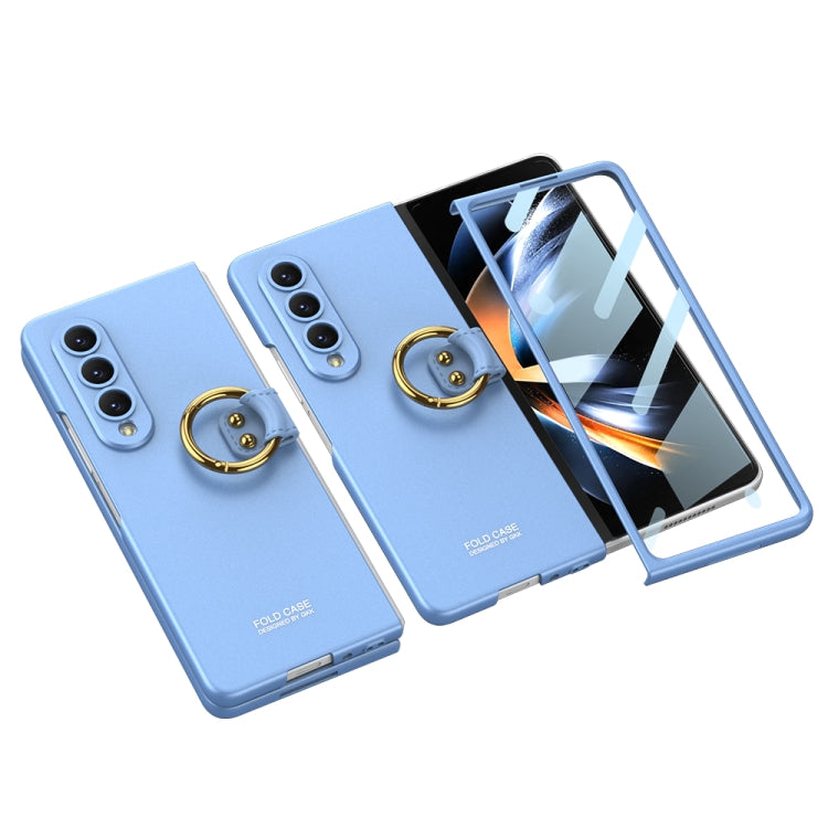 For Samsung Galaxy Z Fold4 GKK Ultra-thin PC Full Coverage Phone Case with Ring Holder(Blue) - Galaxy Z Fold4 5G Cases by GKK | Online Shopping South Africa | PMC Jewellery