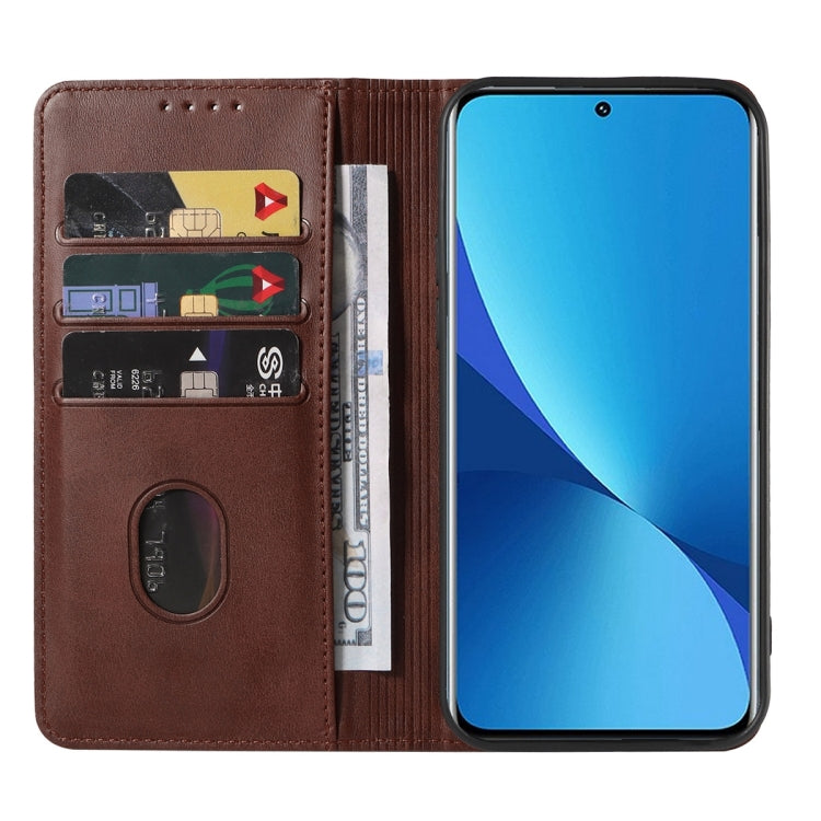 For Xiaomi 12X Magnetic Closure Leather Phone Case(Brown) - free shipping - PMC TechLife - Order now!