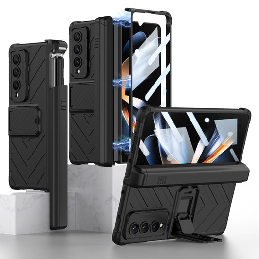 For Samsung Galaxy Z Fold4 GKK Integrated Magnetic Armor Flip Phone Case With Pen Box(Black) - Galaxy Z Fold4 5G Cases by GKK | Online Shopping South Africa | PMC Jewellery | Buy Now Pay Later Mobicred