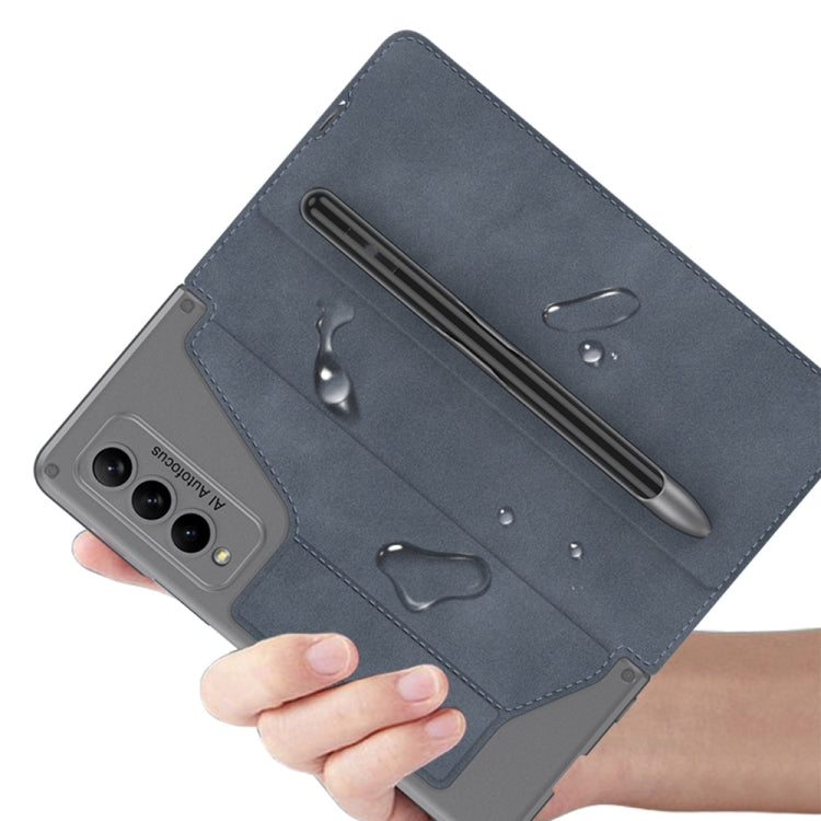 For Samsung Galaxy Z Fold4 GKK Armor Flip Leather Phone Case with Pen Slots(Black) - Galaxy Z Fold4 5G Cases by GKK | Online Shopping South Africa | PMC TechLife | Buy Now Pay Later Mobicred