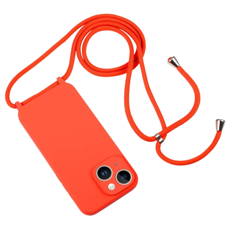 For iPhone 14 Crossbody Lanyard Liquid Silicone Case(Orange) - iPhone 14 Cases by PMC Jewellery | Online Shopping South Africa | PMC Jewellery