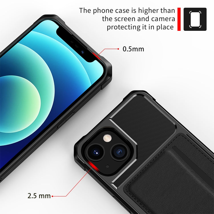 For iPhone 13 mini ZM02 Card Slot Holder Phone Case (Black) - iPhone 13 mini Cases by PMC TechLife | Online Shopping South Africa | PMC TechLife