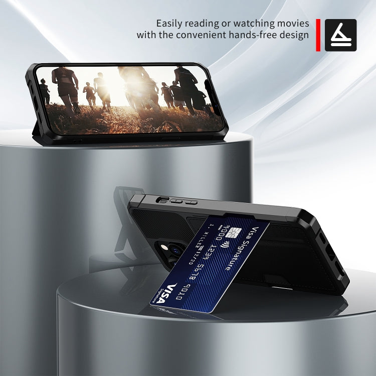 For iPhone 13 Pro ZM02 Card Slot Holder Phone Case (Black) - iPhone 13 Pro Cases by PMC TechLife | Online Shopping South Africa | PMC TechLife