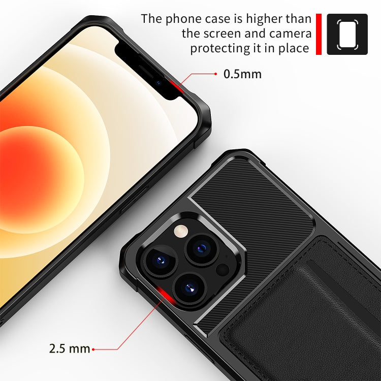 For iPhone 13 Pro ZM02 Card Slot Holder Phone Case (Black) - iPhone 13 Pro Cases by PMC TechLife | Online Shopping South Africa | PMC TechLife