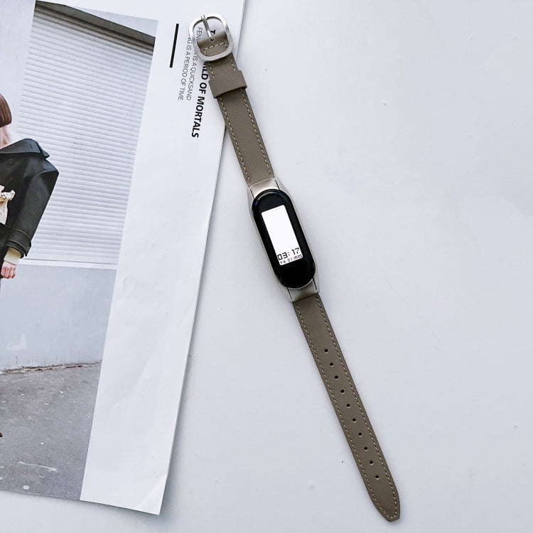 For Xiaomi Mi Band 7 Genuine Leather Watch Band(Grey) - free shipping - PMC TechLife - Order now!