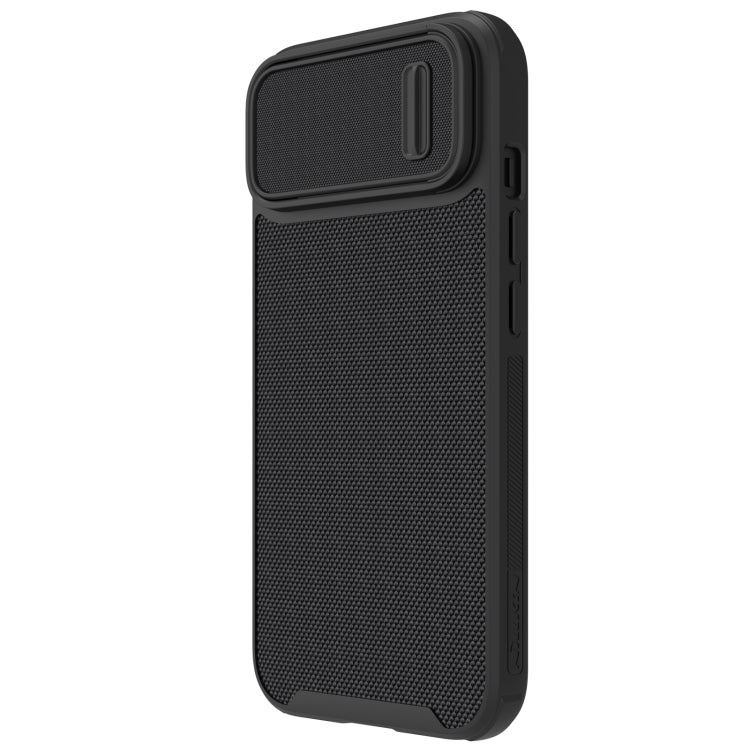 For iPhone 14 NILLKIN 3D Textured Camshield PC + TPU Phone Case(Black) - iPhone 14 Cases by NILLKIN | Online Shopping South Africa | PMC Jewellery