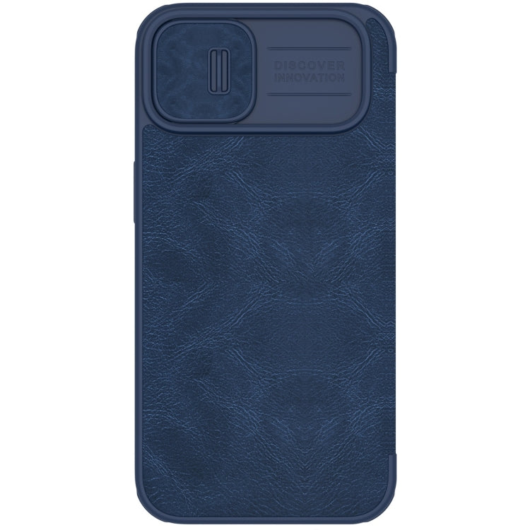 For iPhone 14 NILLKIN QIN Series Pro Crazy Horse Texture Leather Case(Blue) - iPhone 14 Cases by NILLKIN | Online Shopping South Africa | PMC Jewellery