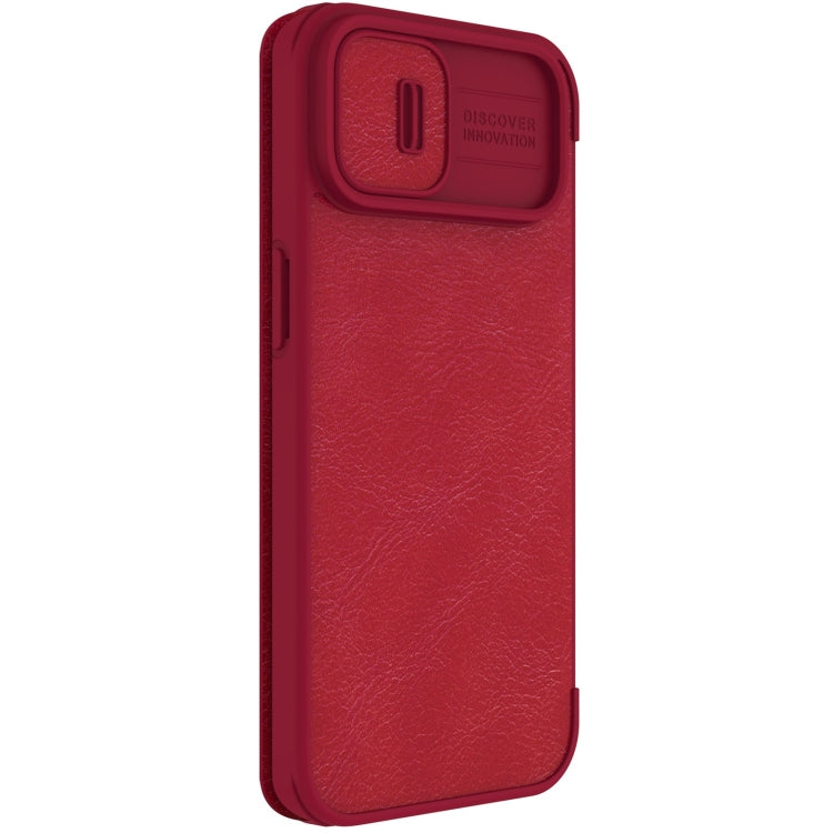 For iPhone 14 Plus  NILLKIN QIN Series Pro Crazy Horse Texture Leather Case(Red) - iPhone 14 Plus Cases by NILLKIN | Online Shopping South Africa | PMC Jewellery