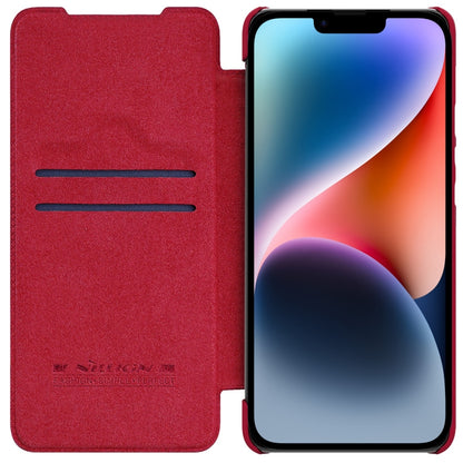 For iPhone 14 Plus  NILLKIN QIN Series Pro Crazy Horse Texture Leather Case(Red) - iPhone 14 Plus Cases by NILLKIN | Online Shopping South Africa | PMC Jewellery