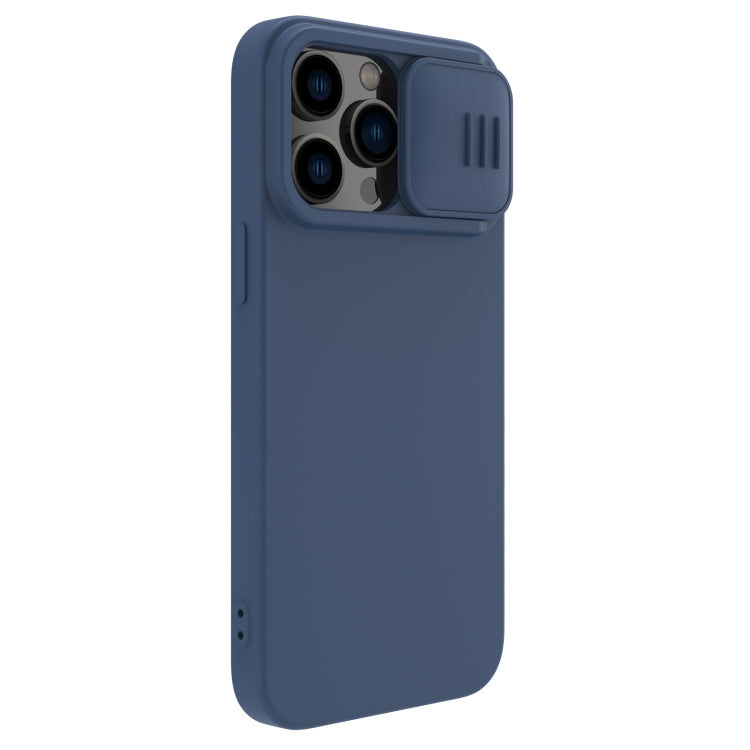 For iPhone 14 Pro NILLKIN CamShield Liquid Silicone Phone Case(Blue) - iPhone 14 Pro Cases by NILLKIN | Online Shopping South Africa | PMC Jewellery | Buy Now Pay Later Mobicred