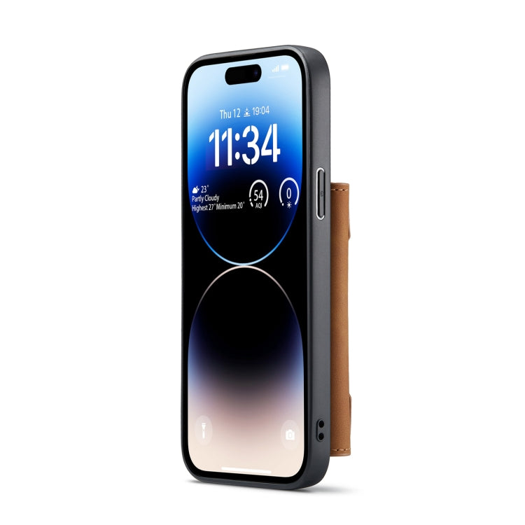 For iPhone 14 Pro DG.MING M2 Series 3-Fold Card Bag Leather Case(Brown) - free shipping - PMC TechLife - Order now!