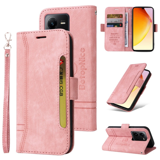 For vivo V25 / V25e 4G Global BETOPNICE Dual-side Buckle Leather Phone Case(Pink) - vivo Cases by BETOPNICE | Online Shopping South Africa | PMC Jewellery | Buy Now Pay Later Mobicred