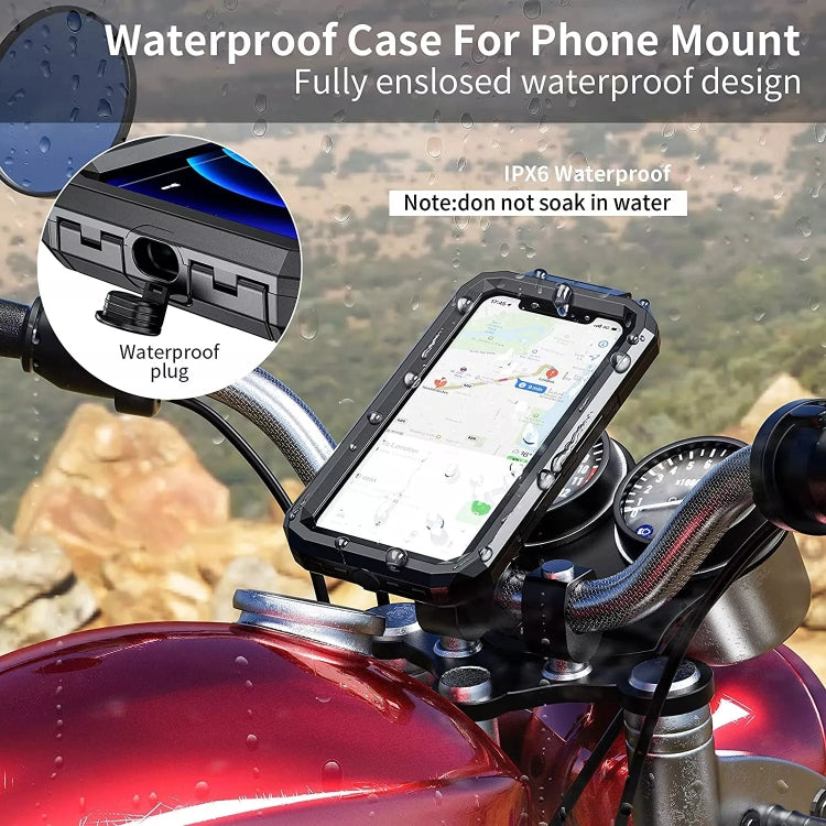 Kewig M18S-A2 Motorcycle / Bicycle Rearview Mirror Wireless Charging Waterproof Box Mobile Phone Holder - Holder by Kewig | Online Shopping South Africa | PMC Jewellery | Buy Now Pay Later Mobicred