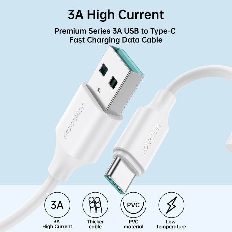 JOYROOM S-UC027A9 3A USB to USB-C/Type-C Fast Charging Data Cable, Length: 2m(White) - USB-C & Type-C Cable by JOYROOM | Online Shopping South Africa | PMC Jewellery