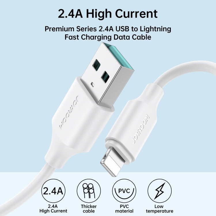 JOYROOM S-UL012A9 2.4A USB to 8 Pin Fast Charging Data Cable, Length:1m(Black) - Normal Style Cable by JOYROOM | Online Shopping South Africa | PMC TechLife