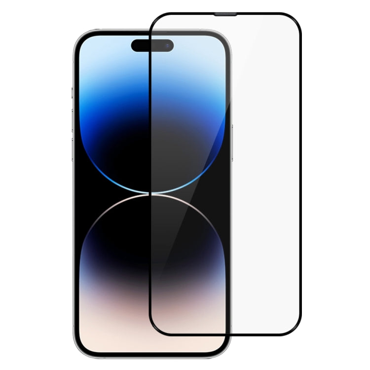For iPhone 14 Pro JOYROOM JR-H02 2.5D Screen Printing Full Screen Black Edge Tempered Glass Film - iPhone 14 Pro Tempered Glass by JOYROOM | Online Shopping South Africa | PMC Jewellery