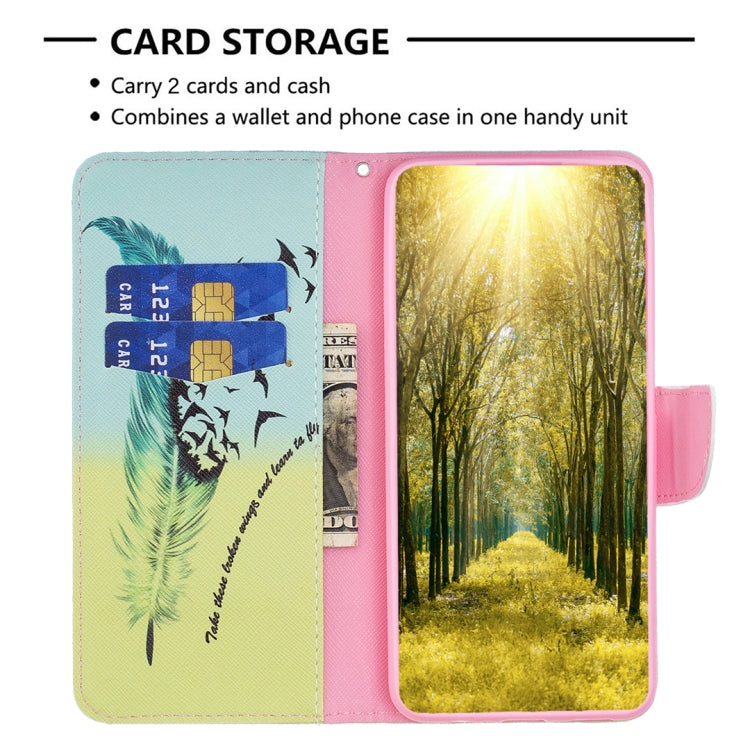 For Samsung Galaxy A14 5G Drawing Pattern Leather Phone Case(Feather) - free shipping - PMC TechLife - Order now!