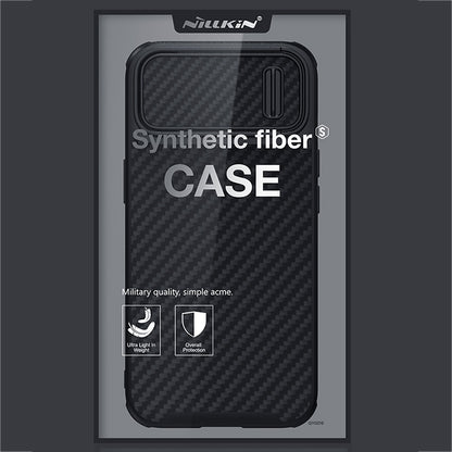 For iPhone 14 Pro Max NILLKIN Synthetic Fiber Camshield Magnetic Phone Case(Black) - iPhone 14 Pro Max Cases by NILLKIN | Online Shopping South Africa | PMC Jewellery | Buy Now Pay Later Mobicred