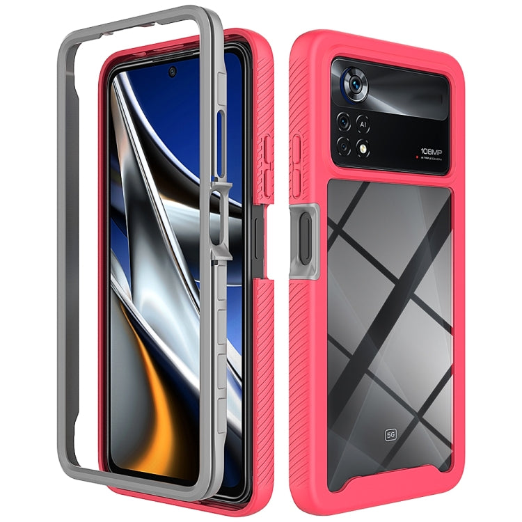 For Xiaomi Poco X4 Pro 5G Starry Sky Solid Color Shockproof TPU Clear PC Phone Case(Frosted Pink) - free shipping - PMC TechLife - Order now!