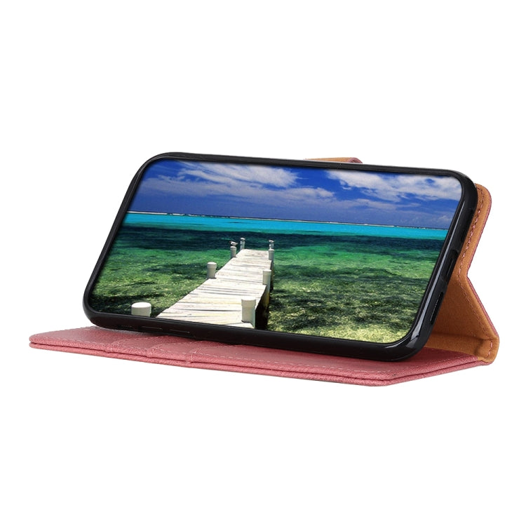For Samsung Galaxy A14 5G KHAZNEH Cowhide Texture Horizontal Flip Leather Phone Case(Pink) - free shipping - PMC TechLife - Order now!