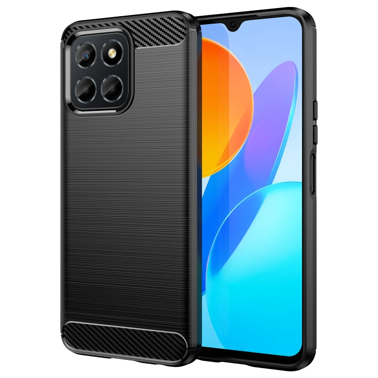 For Honor X6 5G Brushed Texture Carbon Fiber TPU Phone Case(Black) - Honor Cases by PMC TechLife | Online Shopping South Africa | PMC TechLife