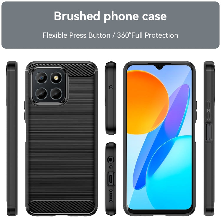 For Honor X6 5G Brushed Texture Carbon Fiber TPU Phone Case(Black) - Honor Cases by PMC TechLife | Online Shopping South Africa | PMC TechLife