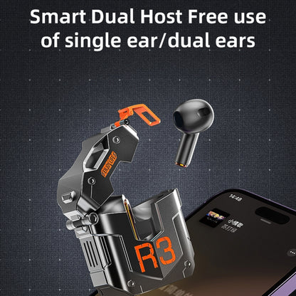 ROCK R3 Steampunk Mecha Wireless Bluetooth Earphone(Flame Black) - Bluetooth Earphone by ROCK | Online Shopping South Africa | PMC Jewellery