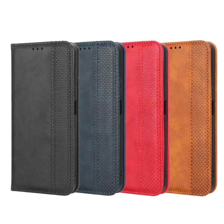 For ZTE Blade A52 Lite Magnetic Buckle Retro Texture Leather Phone Case(Brown) - free shipping - PMC TechLife - Order now!